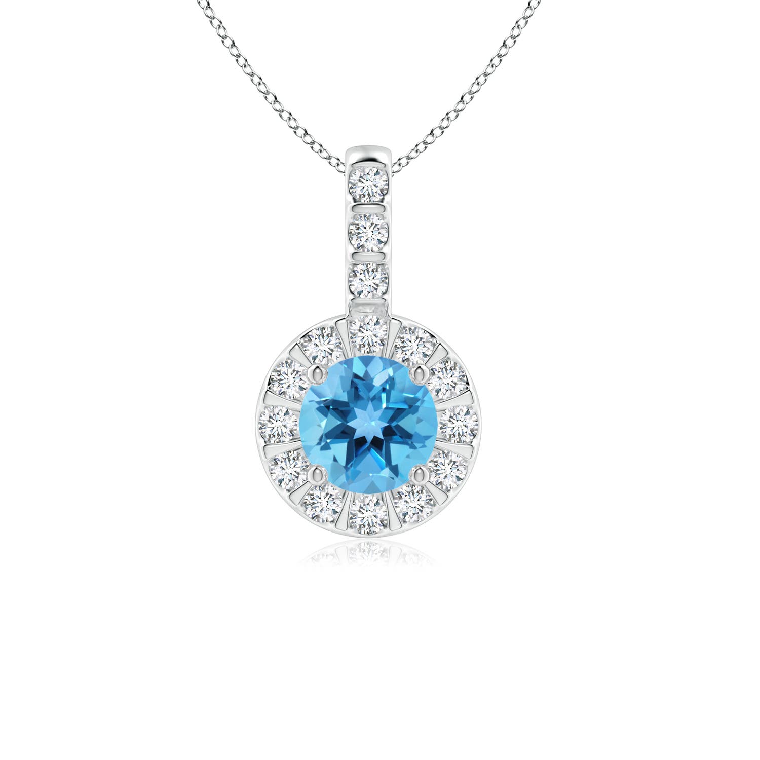 AA - Swiss Blue Topaz / 0.78 CT / 14 KT White Gold