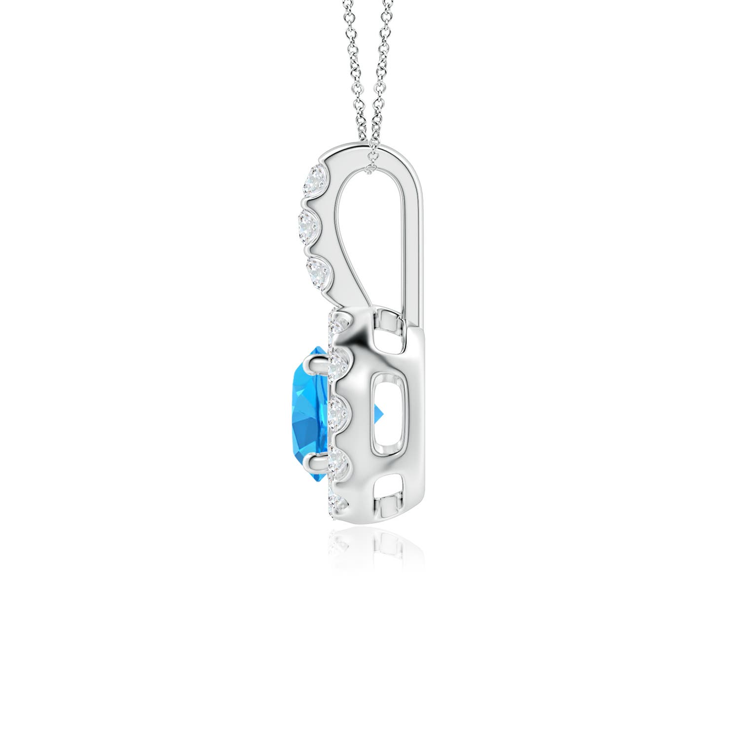 AAA - Swiss Blue Topaz / 0.78 CT / 14 KT White Gold