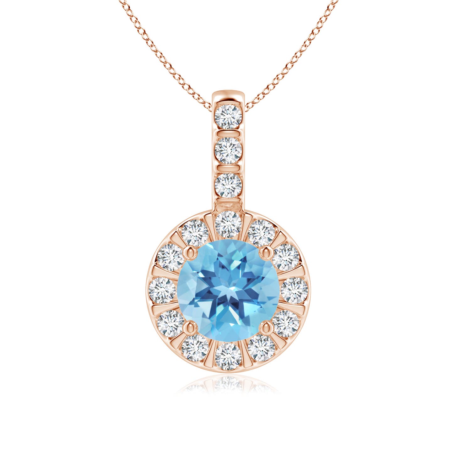 A - Swiss Blue Topaz / 1.22 CT / 14 KT Rose Gold