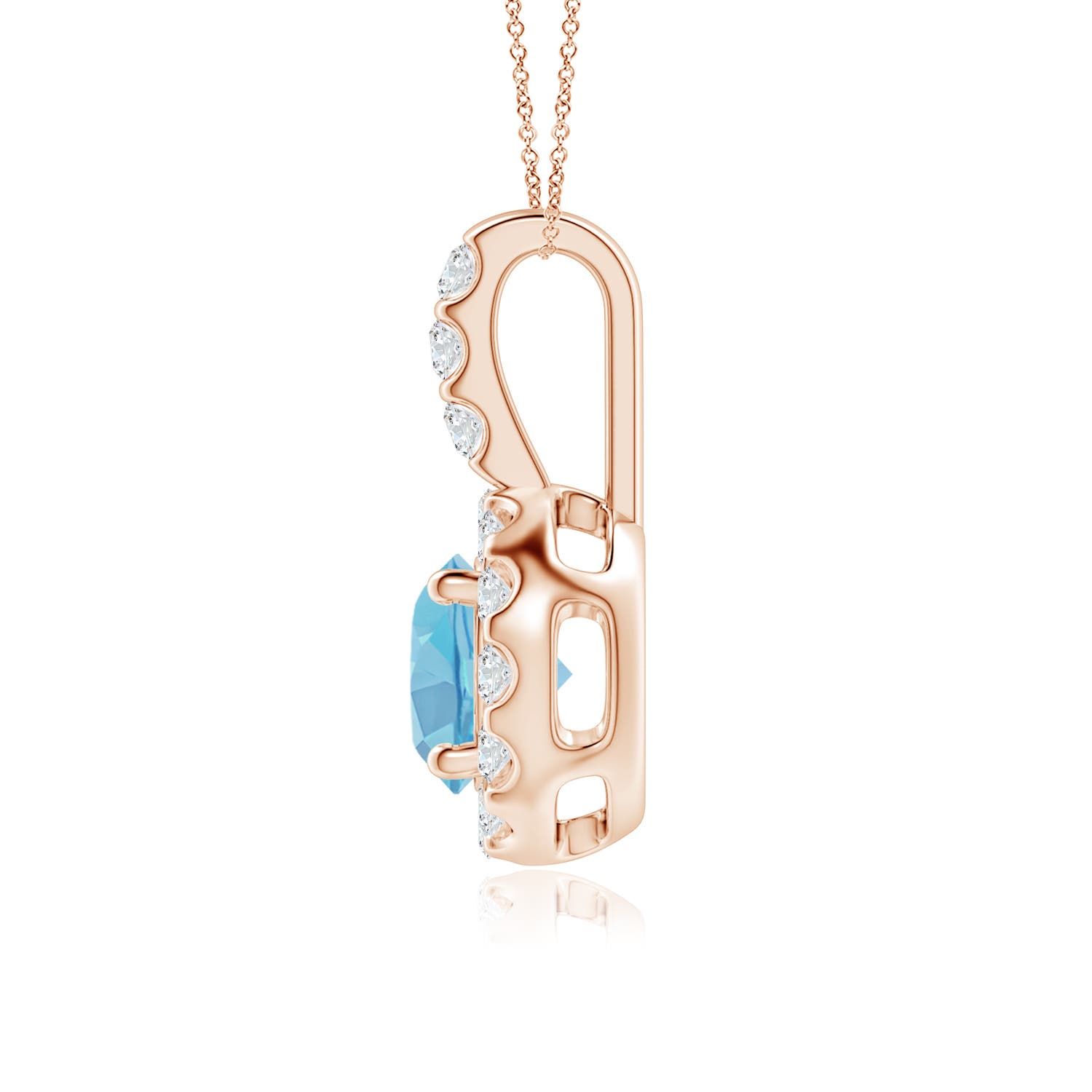 A - Swiss Blue Topaz / 1.22 CT / 14 KT Rose Gold