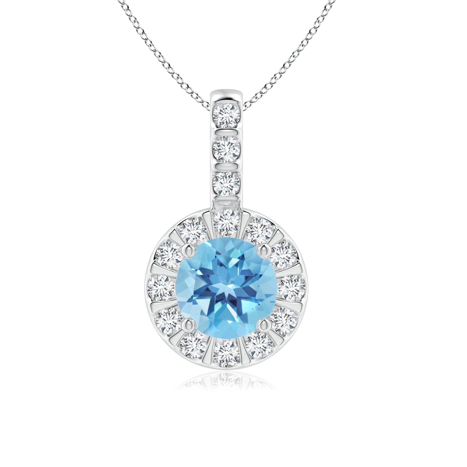 A - Swiss Blue Topaz / 1.22 CT / 14 KT White Gold