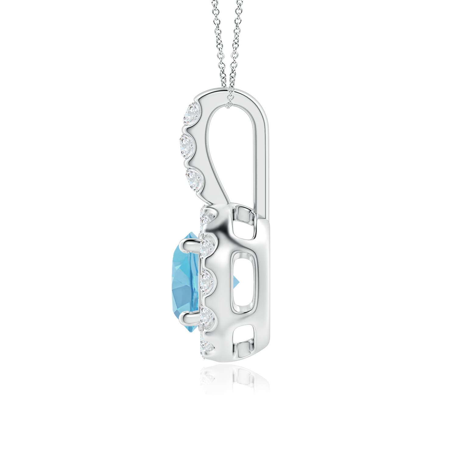 A - Swiss Blue Topaz / 1.22 CT / 14 KT White Gold