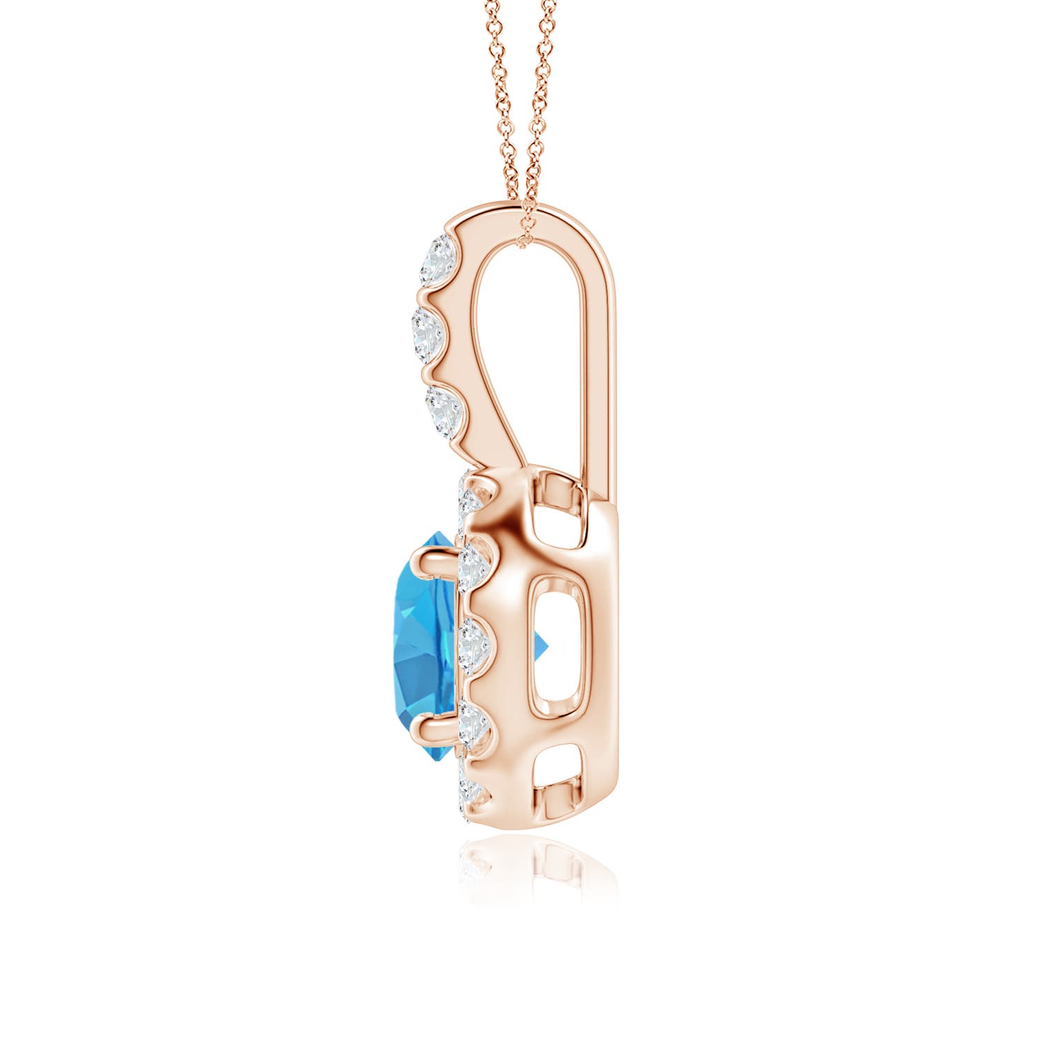 AA - Swiss Blue Topaz / 1.22 CT / 14 KT Rose Gold