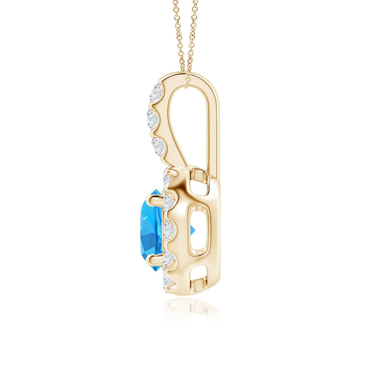 AAA - Swiss Blue Topaz / 1.22 CT / 14 KT Yellow Gold