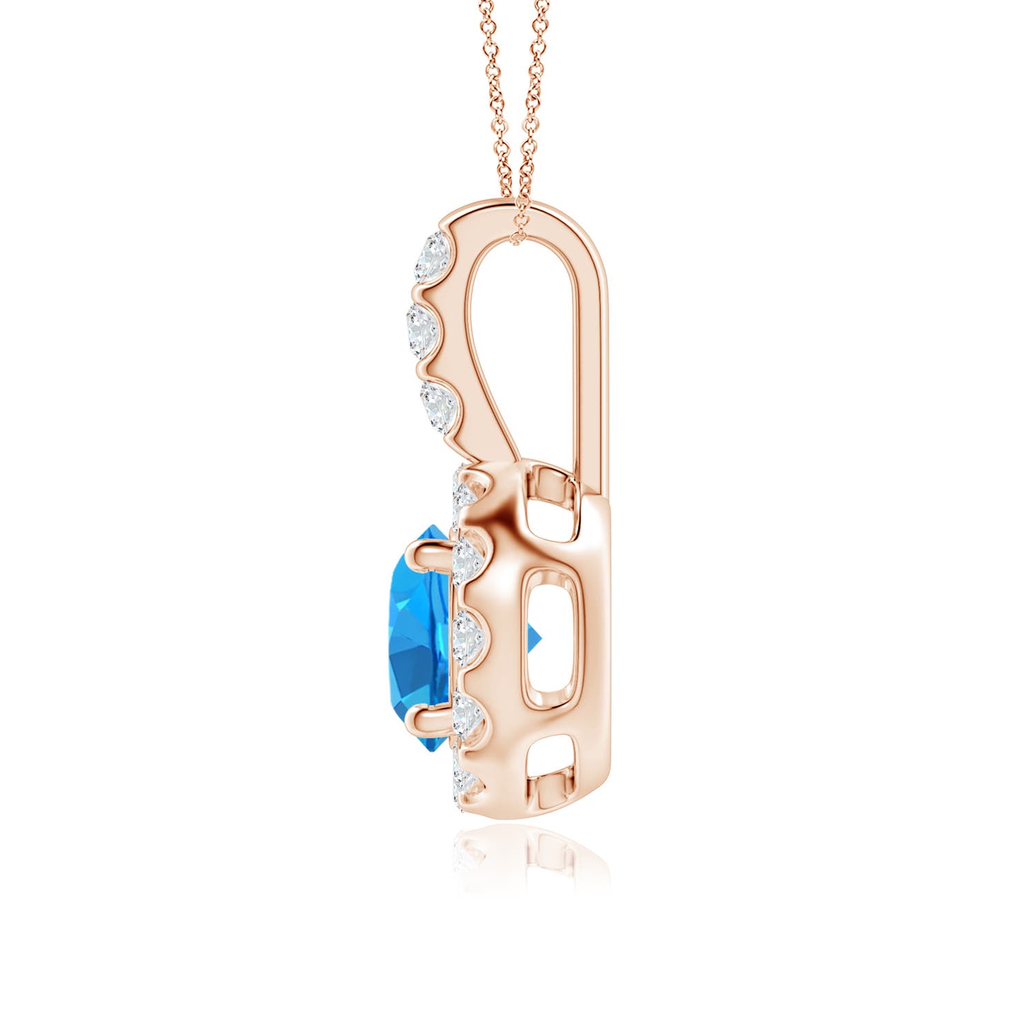 AAAA - Swiss Blue Topaz / 1.22 CT / 14 KT Rose Gold