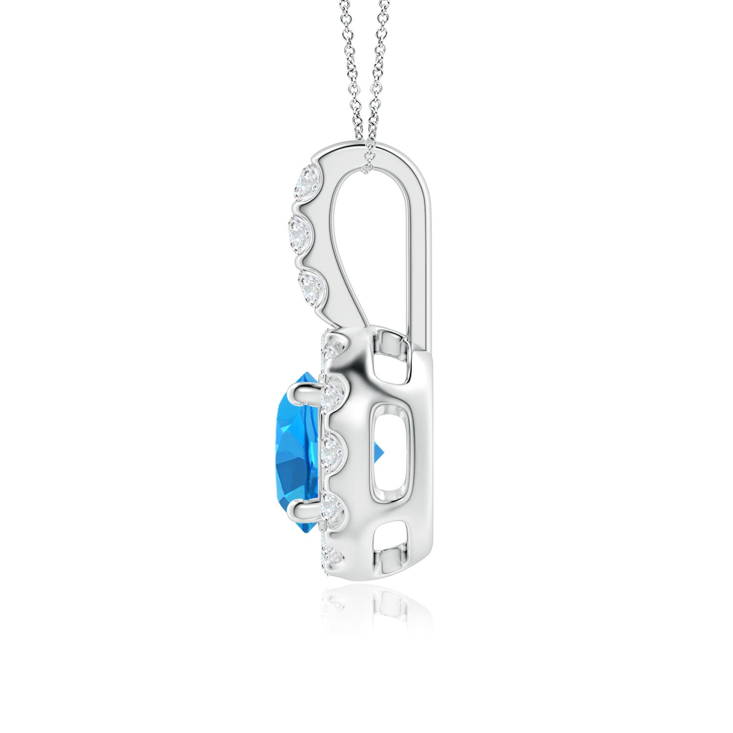 AAAA - Swiss Blue Topaz / 1.22 CT / 14 KT White Gold