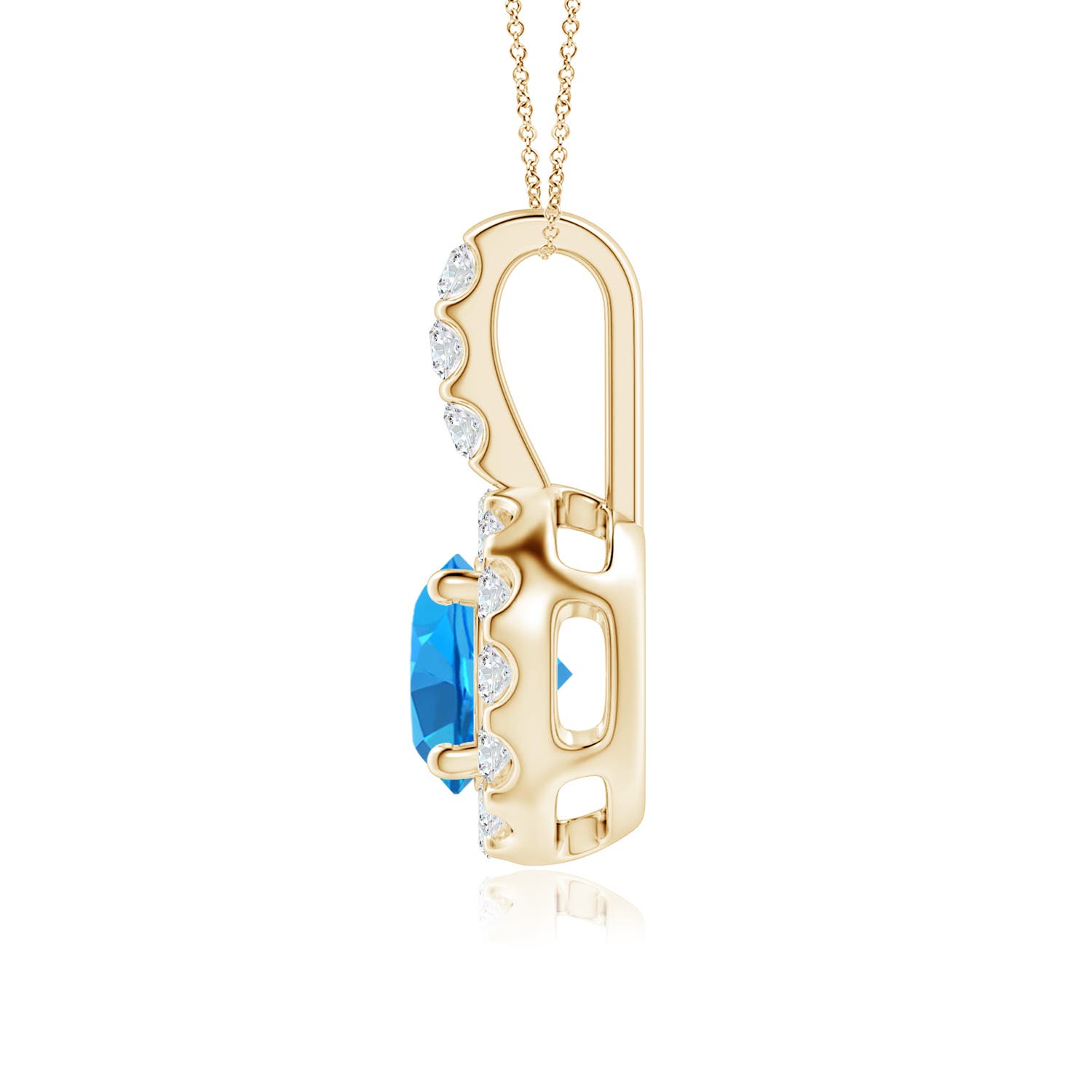 AAAA - Swiss Blue Topaz / 1.22 CT / 14 KT Yellow Gold