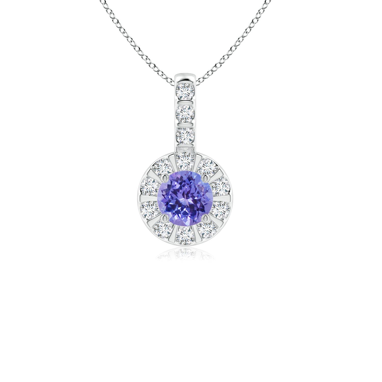 AAA - Tanzanite / 0.38 CT / 14 KT White Gold