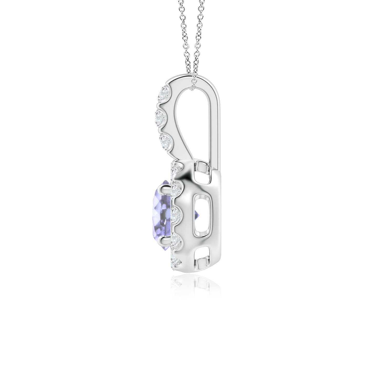 A - Tanzanite / 0.68 CT / 14 KT White Gold