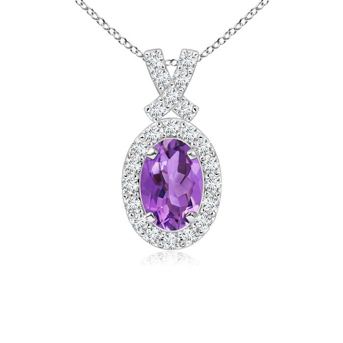 AA - Amethyst / 0.6 CT / 14 KT White Gold