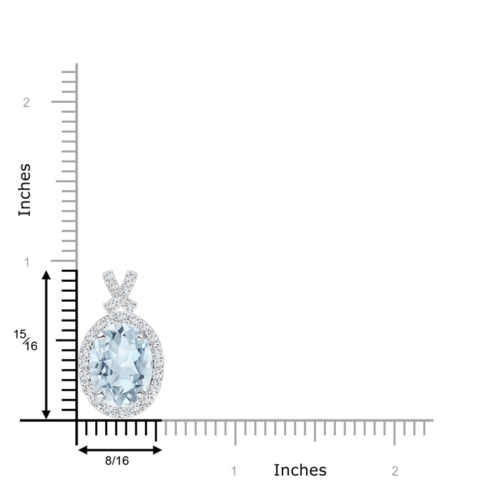 10x8mm A Vintage Style Aquamarine Pendant with Diamond Halo in P950 Platinum product image