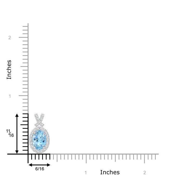 7x5mm AAAA Vintage Style Aquamarine Pendant with Diamond Halo in P950 Platinum product image