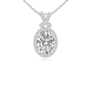 8x6mm HSI2 Vintage Style Diamond Pendant with Halo in S999 Silver