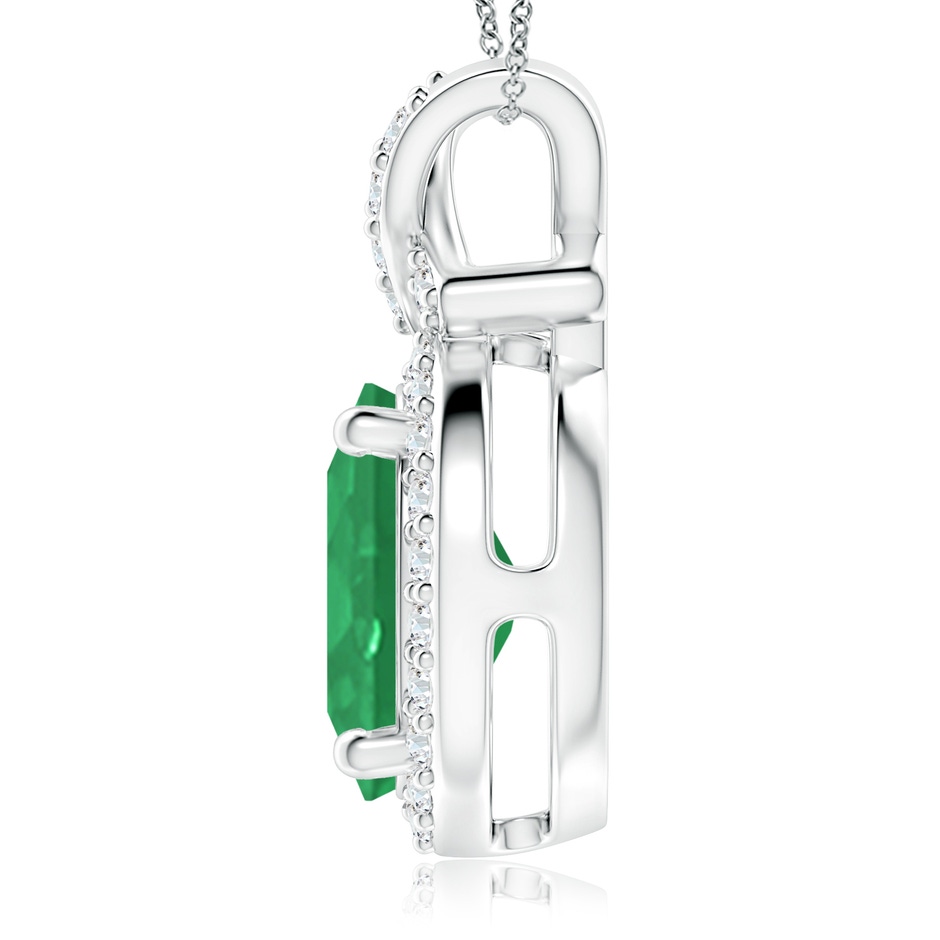 12x10mm A Vintage Style Emerald Pendant with Diamond Halo in P950 Platinum side 199