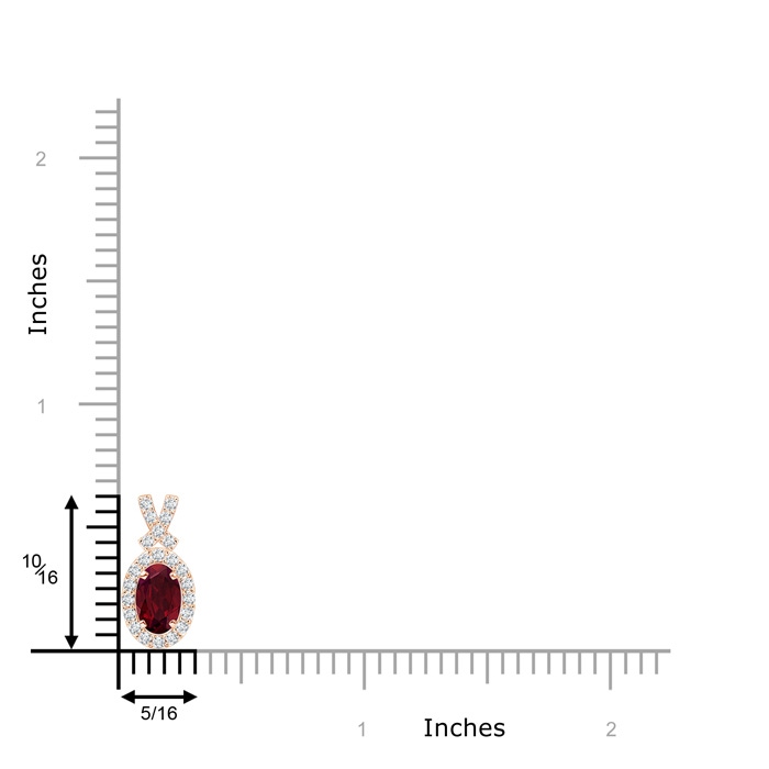 6x4mm AA Vintage Style Garnet Pendant with Diamond Halo in 9K Rose Gold product image