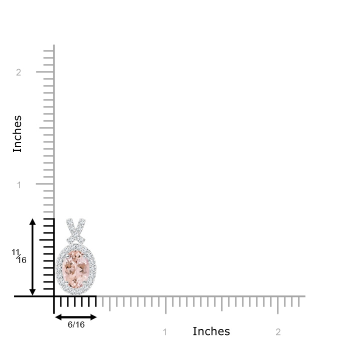 7x5mm AAAA Vintage Style Morganite Pendant with Diamond Halo in P950 Platinum product image