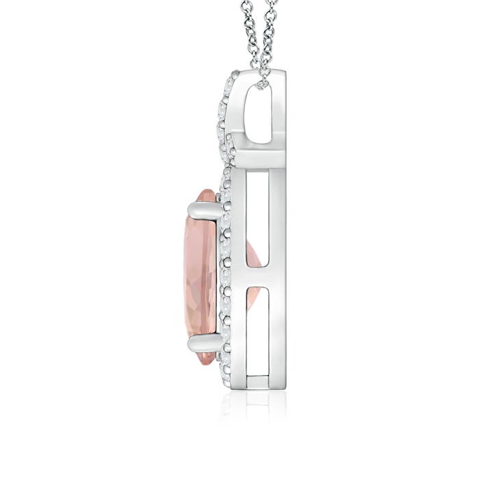 AAAA - Morganite / 1.38 CT / 14 KT White Gold