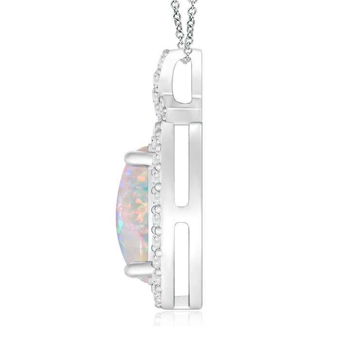 10x8mm AAAA Vintage Style Opal Pendant with Diamond Halo in P950 Platinum Product Image