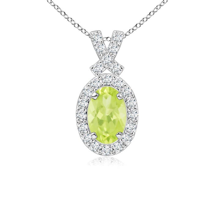 A - Peridot / 0.68 CT / 14 KT White Gold