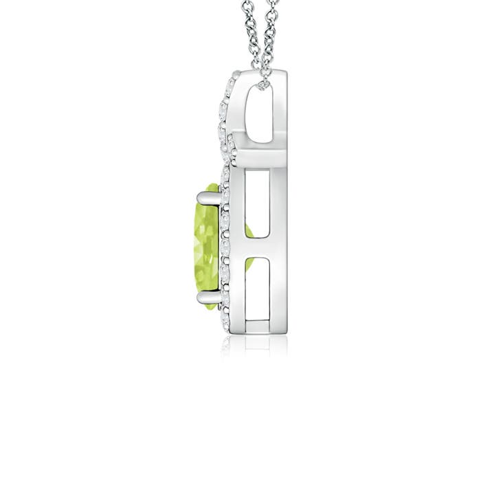 A - Peridot / 0.68 CT / 14 KT White Gold