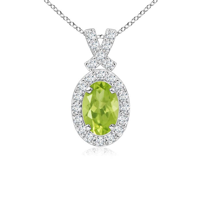 AA - Peridot / 0.68 CT / 14 KT White Gold