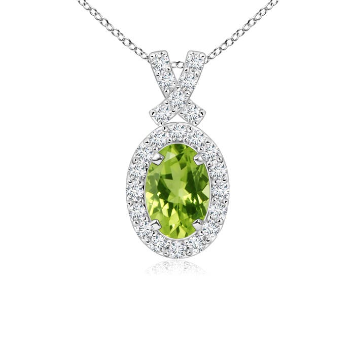 AAA - Peridot / 0.68 CT / 14 KT White Gold