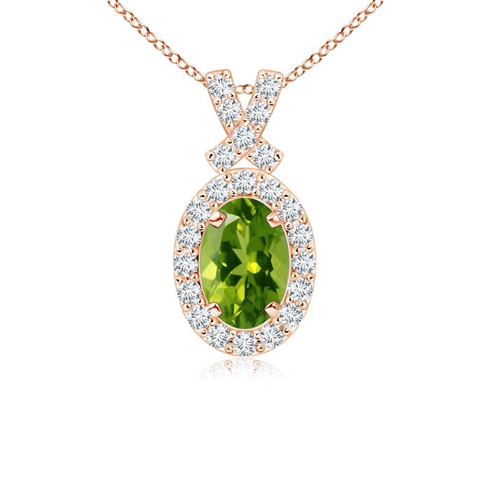 AAAA - Peridot / 0.68 CT / 14 KT Rose Gold