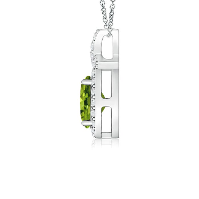 AAAA - Peridot / 0.68 CT / 14 KT White Gold