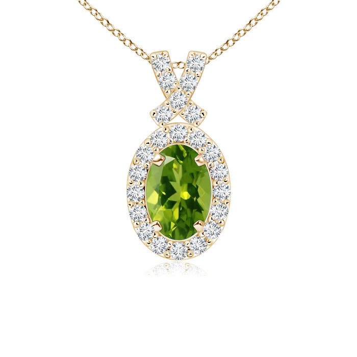 AAAA - Peridot / 0.68 CT / 14 KT Yellow Gold