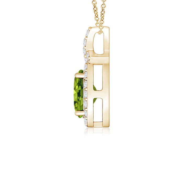 AAAA - Peridot / 0.68 CT / 14 KT Yellow Gold