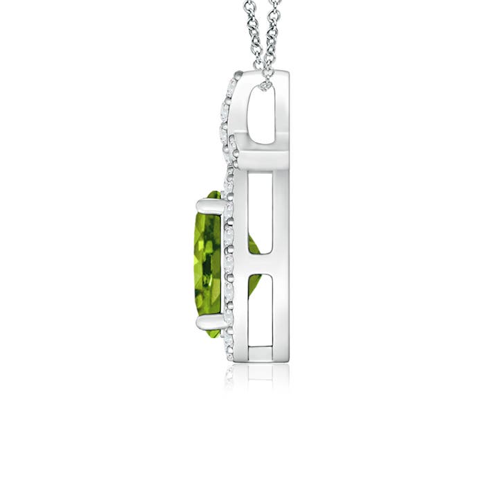 AAAA - Peridot / 1.08 CT / 14 KT White Gold