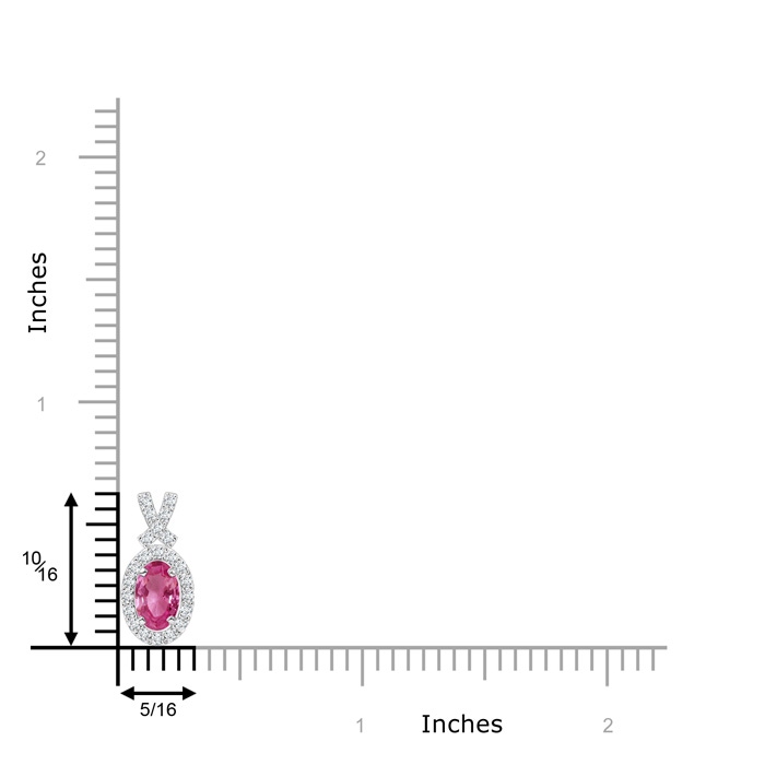 6x4mm AAAA Vintage Style Pink Sapphire Pendant with Diamond Halo in P950 Platinum product image
