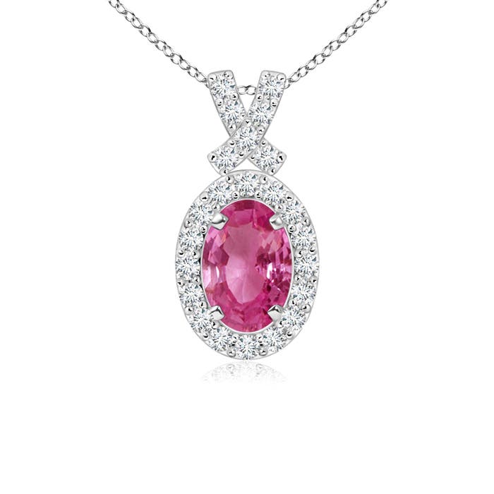 AAAA - Pink Sapphire / 0.75 CT / 14 KT White Gold