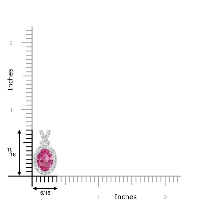 7x5mm AAAA Vintage Style Pink Sapphire Pendant with Diamond Halo in P950 Platinum product image