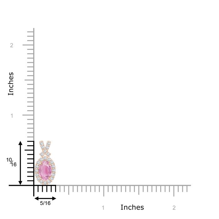 6x4mm A Vintage Style Pink Tourmaline Pendant with Diamond Halo in 9K Rose Gold product image
