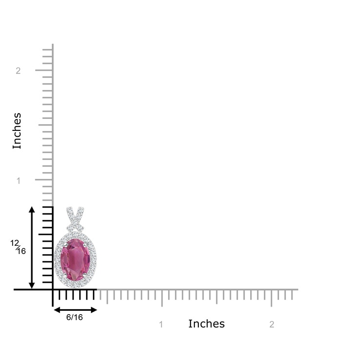 8x6mm AAA Vintage Style Pink Tourmaline Pendant with Diamond Halo in P950 Platinum product image
