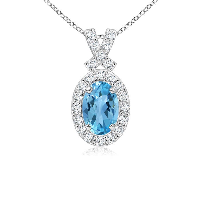 AA - Swiss Blue Topaz / 0.74 CT / 14 KT White Gold