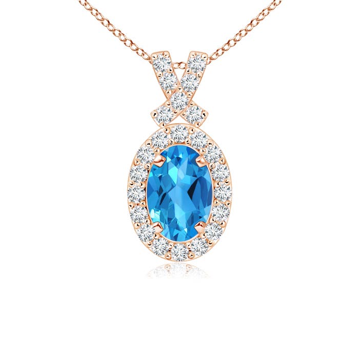 AAAA - Swiss Blue Topaz / 0.74 CT / 14 KT Rose Gold