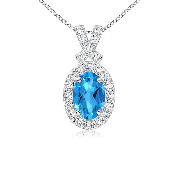 AAAA - Swiss Blue Topaz / 0.74 CT / 14 KT White Gold