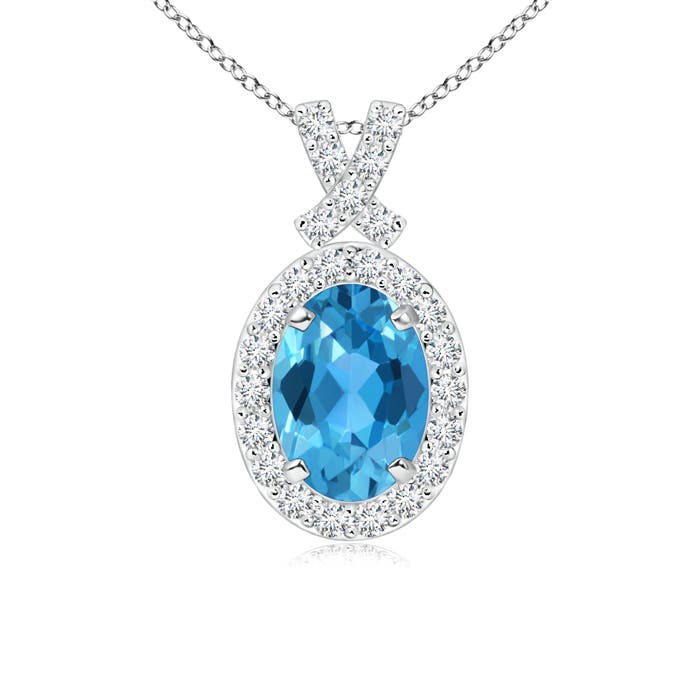 AAA - Swiss Blue Topaz / 1.18 CT / 14 KT White Gold