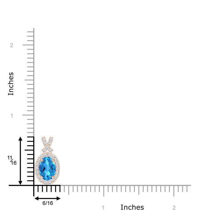 AAAA - Swiss Blue Topaz / 1.18 CT / 14 KT Rose Gold