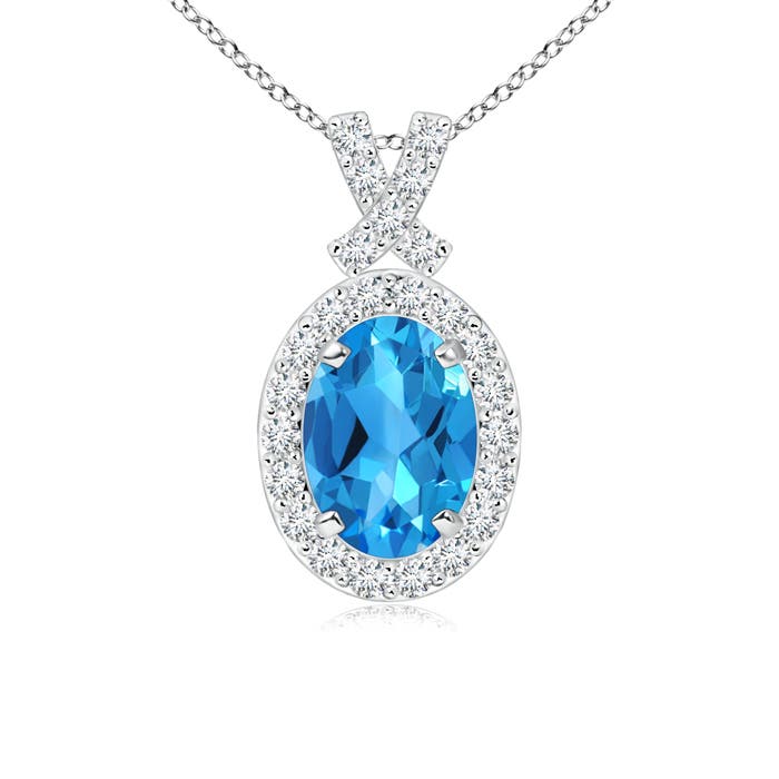 AAAA - Swiss Blue Topaz / 1.18 CT / 14 KT White Gold