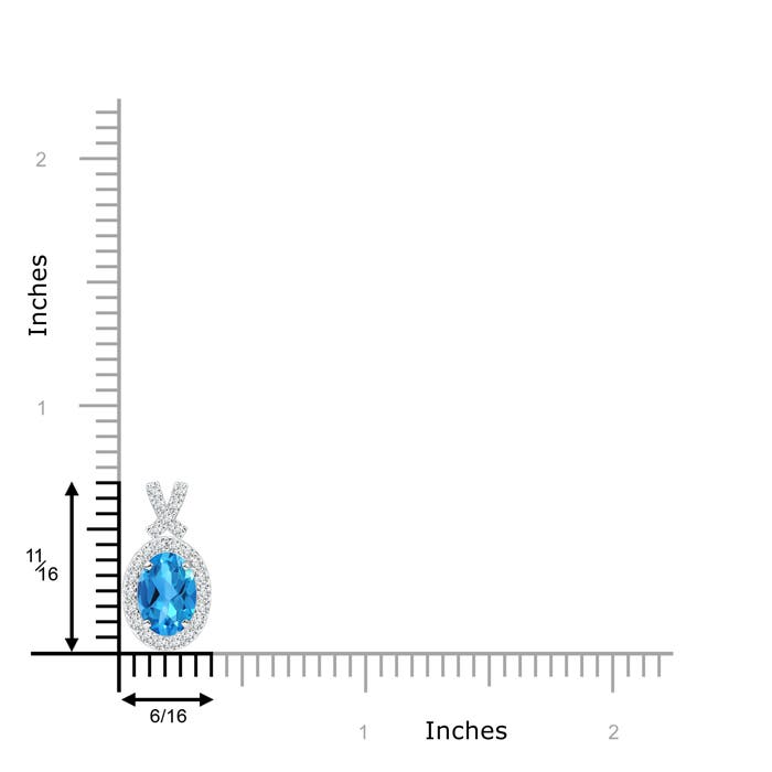 AAAA - Swiss Blue Topaz / 1.18 CT / 14 KT White Gold