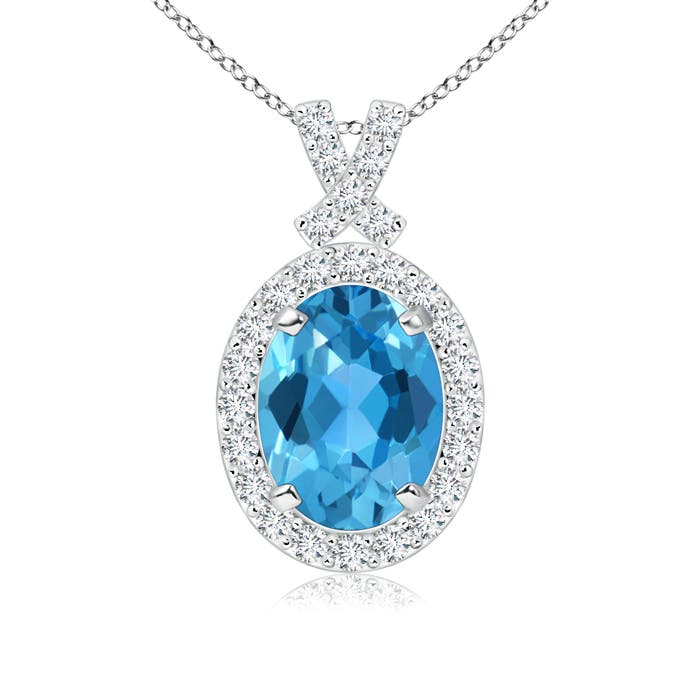 AAA - Swiss Blue Topaz / 1.78 CT / 14 KT White Gold