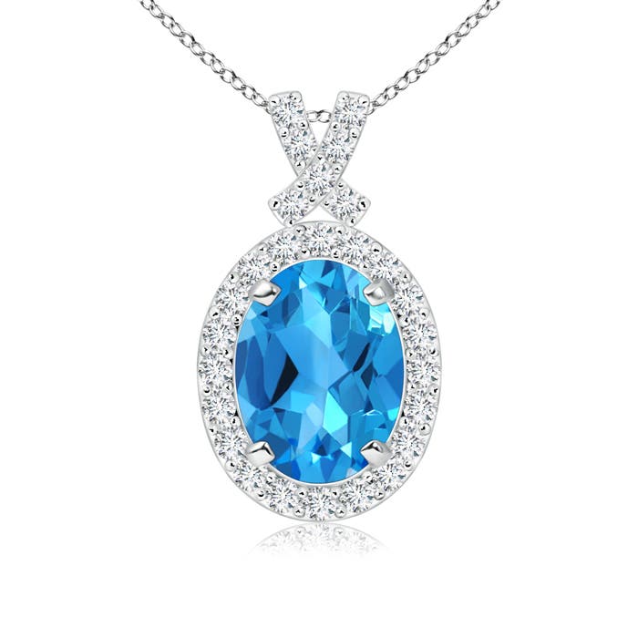 AAAA - Swiss Blue Topaz / 1.78 CT / 14 KT White Gold