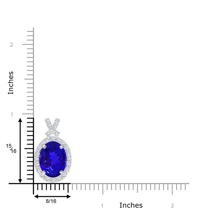 10x8mm AAAA Vintage Style Tanzanite Pendant with Diamond Halo in P950 Platinum product image