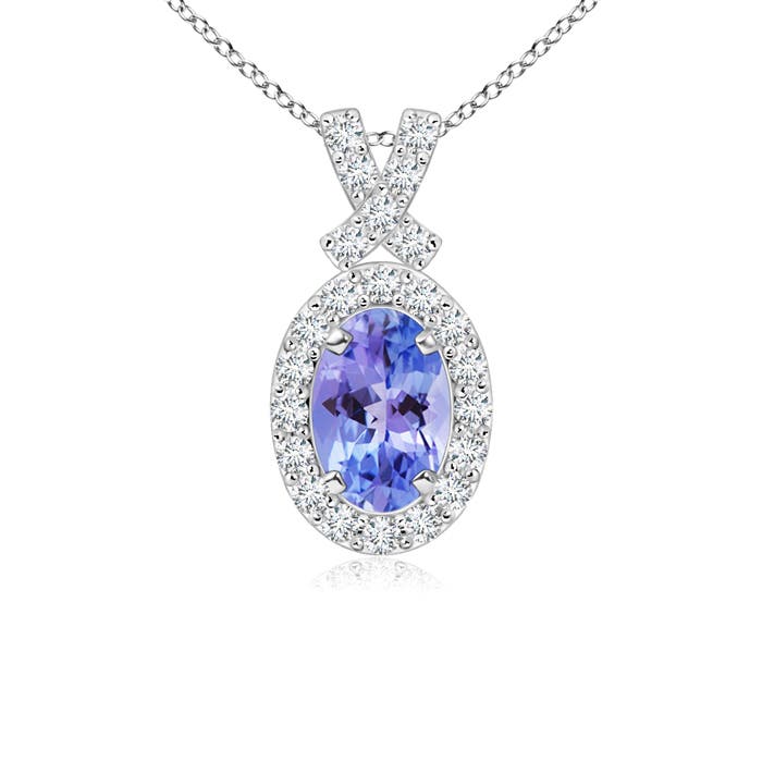 AAA - Tanzanite / 0.65 CT / 14 KT White Gold