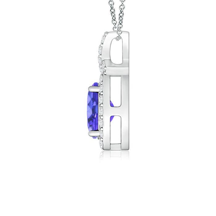 AAA - Tanzanite / 0.65 CT / 14 KT White Gold