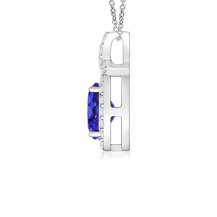 AAAA - Tanzanite / 0.65 CT / 14 KT White Gold