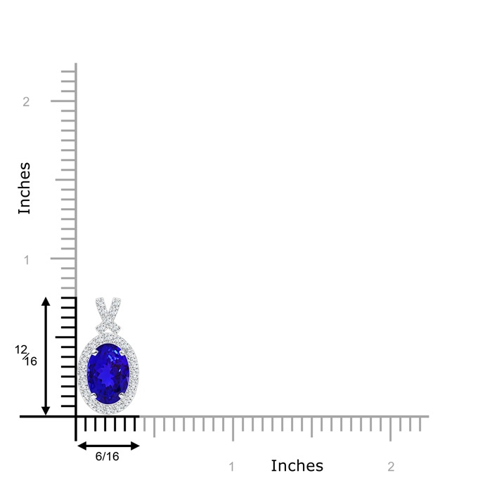 8x6mm AAAA Vintage Style Tanzanite Pendant with Diamond Halo in White Gold product image